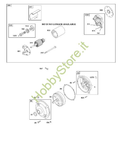 E - Dispositivo di avviamento elettrico, ingranaggio riduttore B&S - 11 €¦ 110492-0165-E1 brand Stihl